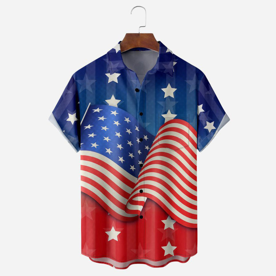 Men's Shirt Vintage American Flag Plus Size Short Sleeve Hawaii Beach Summer Daily Tops, T-Shirts, , COTOSEN, Apparel Online, Cheap Clothes, Buy Now