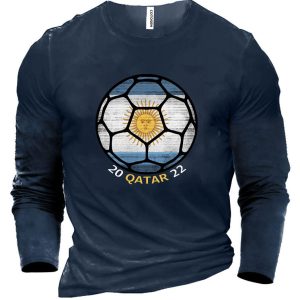 Men's Argentina 2022 World Cup Cotton Long Sleeve T-Shirt, T-Shirts, , COTOSEN, Apparel Online, Cheap Clothes, Buy Now