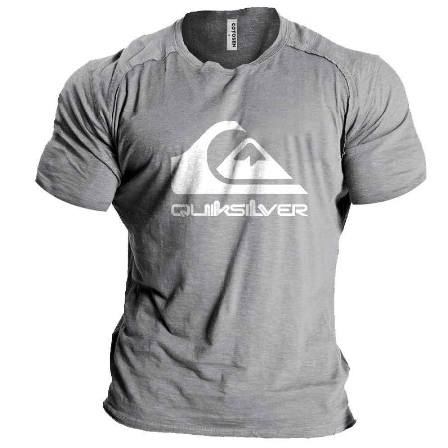 Men's T-Shirt Quiksilver Short Sleeve Crewneck Summer Raglan Sleeves Top Blue Black Green Gray, T-Shirts, , COTOSEN, Apparel Online, Cheap Clothes, Buy Now