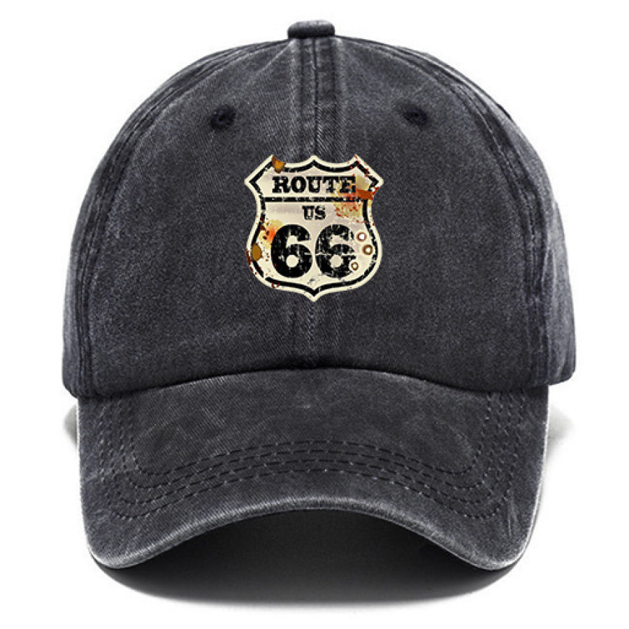 Washed Cotton Sun Hat Vintage Route 66 Outdoor Casual Cap Khaki Navy Black Gray Grass Green, Hats, , COTOSEN, Apparel Online, Cheap Clothes, Buy Now