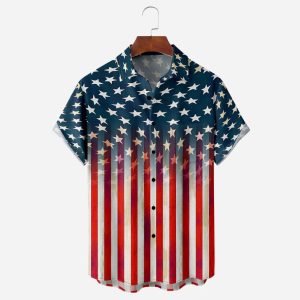 Men's Shirt Vintage American FlagPlus Size Short Sleeve Hawaii Beach Summer Daily Tops, T-Shirts, , COTOSEN, Apparel Online, Cheap Clothes, Buy Now