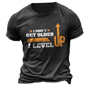 Men's T-Shirt Vintage I Don't Get Older I Level Up Graphic Plus Size Short Sleeve Summer Daily Tops, T-Shirts, , COTOSEN, Apparel Online, Cheap Clothes, Buy Now