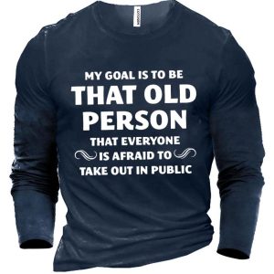 Men's That Old Person Cotton Long Sleeve T-Shirt, T-Shirts, , COTOSEN, Apparel Online, Cheap Clothes, Buy Now