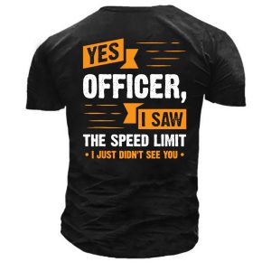 Men's T-Shirt Tee Vintage Yes Officer I Saw The Speed ​​​​Limit Car Enthusiast Short Sleeve Outdoor Summer Daily Tops, T-Shirts, , COTOSEN, Apparel Online, Cheap Clothes, Buy Now