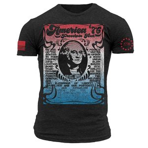 Men's Cotton T-Shirt Vintage American Flag 1776 Independence Day Freedoom Tour Round Neck Short Sleeve Tee, T-Shirts, , COTOSEN, Apparel Online, Cheap Clothes, Buy Now