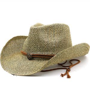 Old Stone Straw Cowboy Cowgirl Hat For Men Women Wide Brim Sun Western Style Hat, Hats, , COTOSEN, Apparel Online, Cheap Clothes, Buy Now