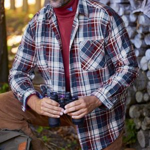 Men's Outdoor Shirt Red Navy Blue White Color Contrast Checked Pocket Long Sleeve Casual Loose Shirt, T-Shirts, , COTOSEN, Apparel Online, Cheap Clothes, Buy Now