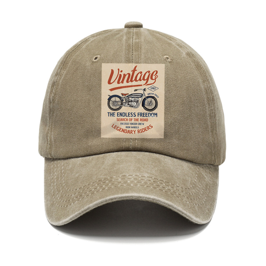 Vintage Motorcycle Racing Vintage Washed Sun Baseball Cap, Hats, , COTOSEN, Apparel Online, Cheap Clothes, Buy Now