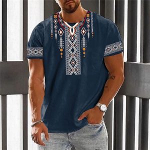 Men's Beefyt T-Shirt Ethnic Patterns Heavyweight Cotton Crewneck Tee Men's Premium Fitted CVC T-Shirt, T-Shirts, , COTOSEN, Apparel Online, Cheap Clothes, Buy Now
