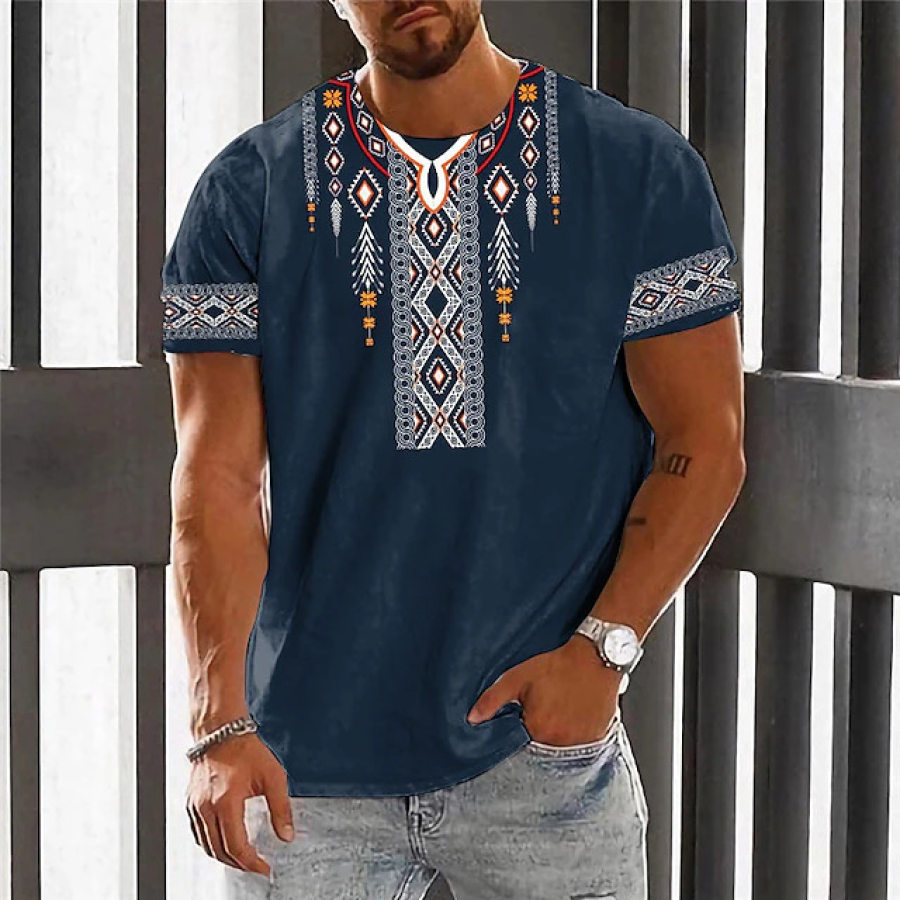 Men's Beefyt T-Shirt Ethnic Patterns Heavyweight Cotton Crewneck Tee Men's Premium Fitted CVC T-Shirt, T-Shirts, , COTOSEN, Apparel Online, Cheap Clothes, Buy Now