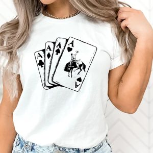 Women Ace Card Cowboy Vacation T-shirt, women tops, , COTOSEN, Apparel Online, Cheap Clothes, Buy Now