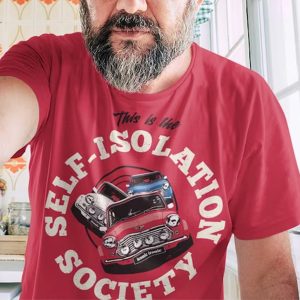Men Cotton T Shirt Vintage Self Isolation Society Italian Job Mini Cooper Retro Funny Crew Neck Tee, T-Shirts, , COTOSEN, Apparel Online, Cheap Clothes, Buy Now