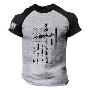 Men's Outdoor Raglan T-shirt Short Sleeve Independence Day 11 Round Neck Outdoor Casual Print Tee, T-Shirts, , COTOSEN, Apparel Online, Cheap Clothes, Buy Now