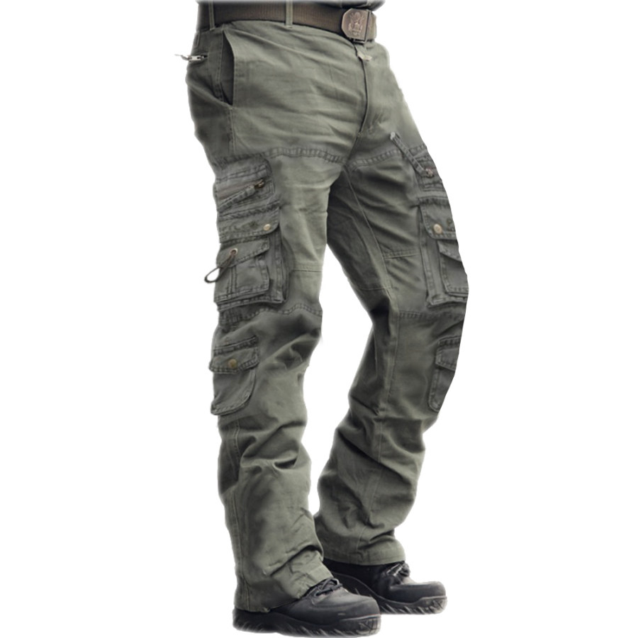 Men's Outdoor Vintage Washed Cotton Washed Multi-pocket Tactical Pants, Tactical Pants, , COTOSEN, Apparel Online, Cheap Clothes, Buy Now