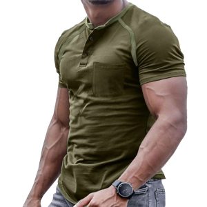 Men's Vintage Colorblock Henley Collar T-Shirt, T-Shirts, , COTOSEN, Apparel Online, Cheap Clothes, Buy Now