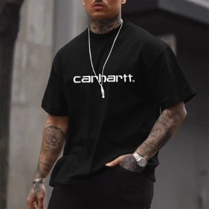 Carhartt Letter Print Cotton T-Shirt, T-Shirts, , COTOSEN, Apparel Online, Cheap Clothes, Buy Now