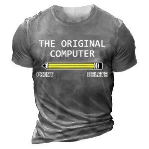 Men's The Original Computer Print Delete Funny Graphic Printing Cotton Text Letters Loose Casual T-Shirt, T-Shirts, , COTOSEN, Apparel Online, Cheap Clothes, Buy Now