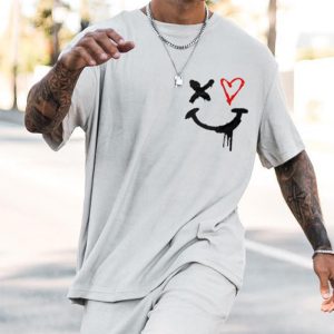Men's Smiley Print Cotton T-shirt, T-Shirts, , COTOSEN, Apparel Online, Cheap Clothes, Buy Now