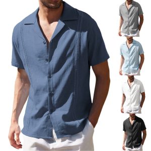 Men's Outdoor Casual Cotton Linen Breathable Beach Shirt, T-Shirts, , COTOSEN, Apparel Online, Cheap Clothes, Buy Now