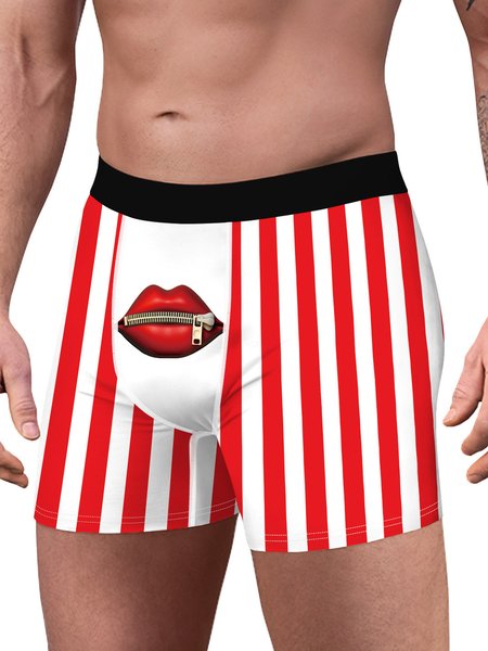 Striped Casual Printing Boxer, Men's Lingerie & Loungewear, color:Color3|size:XXL, JustFashionNow