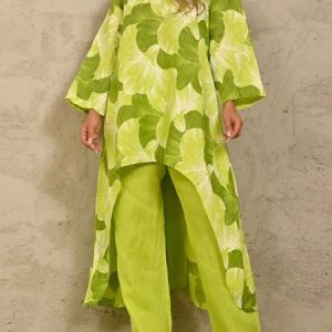 Woman Breathable Comfortable Loose Simple Floral Urban Two-piece Suit, Suit Set, color:Yellow|size:XXL, JustFashionNow