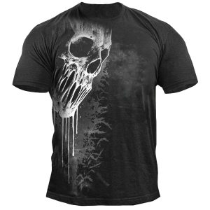 Men's Vintage Skull Short Sleeve T-Shirt, T-Shirts, , COTOSEN, Apparel Online, Cheap Clothes, Buy Now