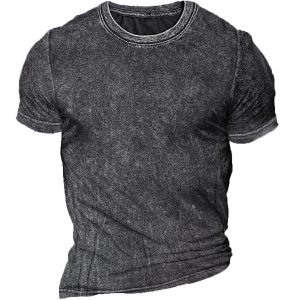 Men's Retro Casual Round Neck Short Sleeve T-Shirt, T-Shirts, , COTOSEN, Apparel Online, Cheap Clothes, Buy Now