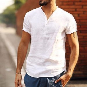 Men's Casual Linen Short Sleeve Shirt, T-Shirts, , COTOSEN, Apparel Online, Cheap Clothes, Buy Now