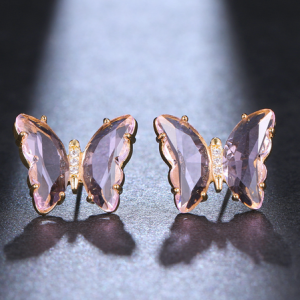 Butterfly Earrings, Earrings, color:Pink, JustFashionNow