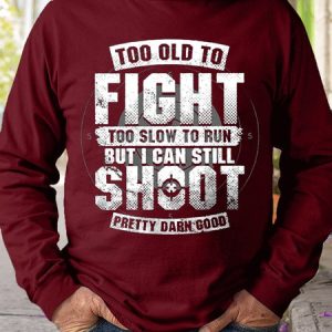 Mens Too Old To Fight I Can Still Shoot Sweatshirt, color:Red|size:3XL, Lilicloth.com