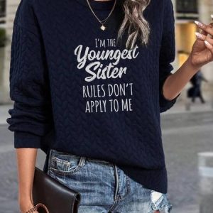 Plain Cotton-Blend Crew Neck Casual Sweatshirt, Sweatshirts & Hoodies, color:Navyblue|size:XXL, JustFashionNow