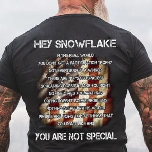 Men's Hey Snowflake You Are Not Special Cotton T-shirt, color:Deep Gray|size:3XL, Lilicloth.com