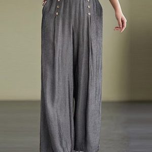 Plain Loose Casual Pants, Pants, color:Deep Gray|size:XXL, JustFashionNow