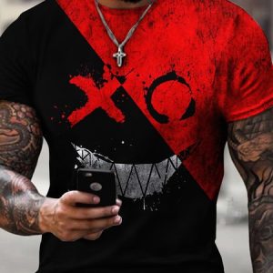 Men's Street Grimace Abstract Pattern Round Neck Short Sleeve T-Shirt Everyday Clothing, T-Shirts, color:Color4|size:3XL, JustFashionNow