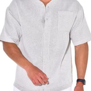 Loose Cotton And Linen Casual Shirt, Shirts ＆ Blouse, color:Light Gray|size:3XL, JustFashionNow