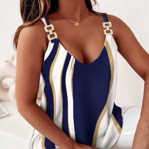 Ombre Loose Spaghetti Casual Cami, Tanks & Camis, color:Dark Blue|size:XXL, JustFashionNow
