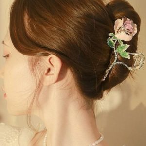Women's Rose Flower Hair Clips, Hair Accs, color:As Picture|size:One-size, Noracora