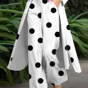 Regular Fit Polka Dots Elegant Fashion Pants, Pants, color:As Picture|size:XXL, Stylewe