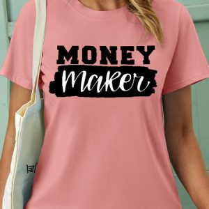 Women's T-shirt Casual Plain T-Shirt, color:Pink|size:3XL, Lilicloth.com
