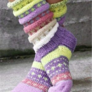 JFN  Casual Warm Woolen Colorful knitted Socks, JustFashionNow Socks, color:Purple|size:One-size,