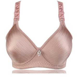 Woman Breathable and Comfortable High Elastic Rhinestone B/C Cup  Bra & Bralette, Crop Bras, color:Cameo|size:42/95C, JustFashionNow