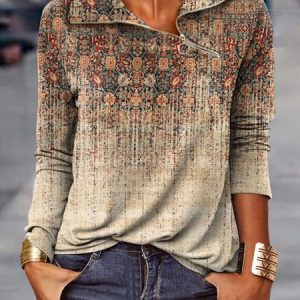 Ethnic Regular Fit Asymmetrical Sweatshirt, Sweatshirts & Hoodies, color:Multicolor|size:XXL, JustFashionNow