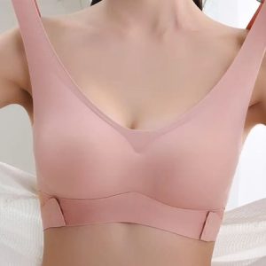 Cross Side Buckle Without Ring Bra & Bralette, Lingeries, color:Pink|size:XXL, Noracora
