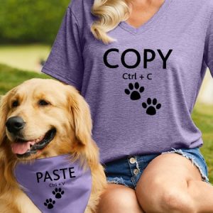 Women's Funny Word Copy Cotton-Blend  Matching T-Shirt, color:Purple|size:3XL, Lilicloth.com