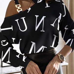 Regular Fit Long Sleeve Urban T-Shirt, Tees, color:Black|size:XXL, Stylewe