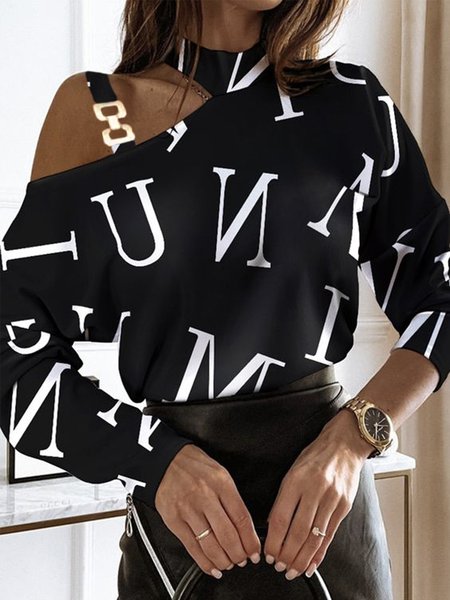 Regular Fit Long Sleeve Urban T-Shirt, Tees, color:Black|size:XXL, Stylewe