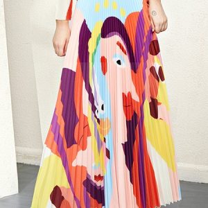 A-Line Urban Loose Face Skirt, Skirts, color:Multicolor|size:XXL, Stylewe