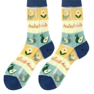 1pair  Breathable Floral Plants Mesh Socks, Socks, color:Color10|size:One-size, JustFashionNow