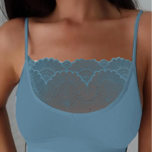 Plain Lace Casual Bra & Bralette, Crop Bras, color:Blue|size:4XL, JustFashionNow