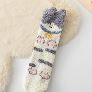 Cat Dog Pika Pet Cute Shape Thickened Warm Coral Fleece Floor Socks, Socks, color:Color6|size:One-size, JustFashionNow